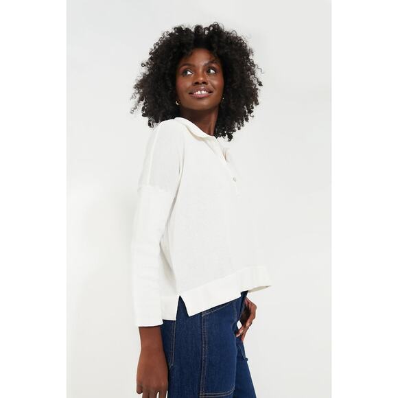 TUCKERNUCK White Clayton Long Sleeve Knit Polo Size XS/S NWT - Picture 6 of 7